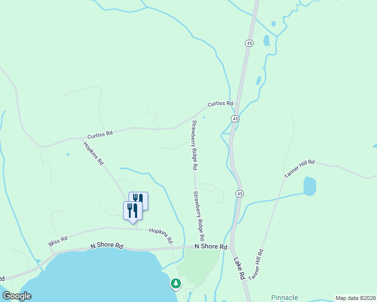 map of restaurants, bars, coffee shops, grocery stores, and more near 44 Strawberry Ridge Road in Warren