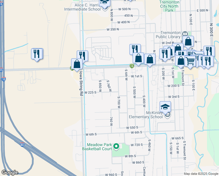 map of restaurants, bars, coffee shops, grocery stores, and more near 502 South 760 West in Tremonton