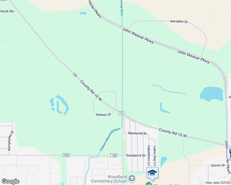 map of restaurants, bars, coffee shops, grocery stores, and more near 54001 Kehres Street in Elkhart