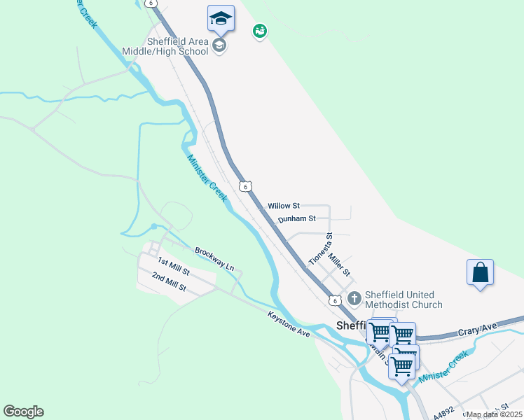 map of restaurants, bars, coffee shops, grocery stores, and more near 602 Grand Army of the Republic Highway in Sheffield