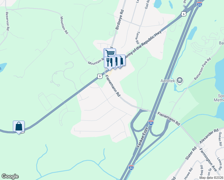 map of restaurants, bars, coffee shops, grocery stores, and more near 1130 Fienemann Road in Farmington