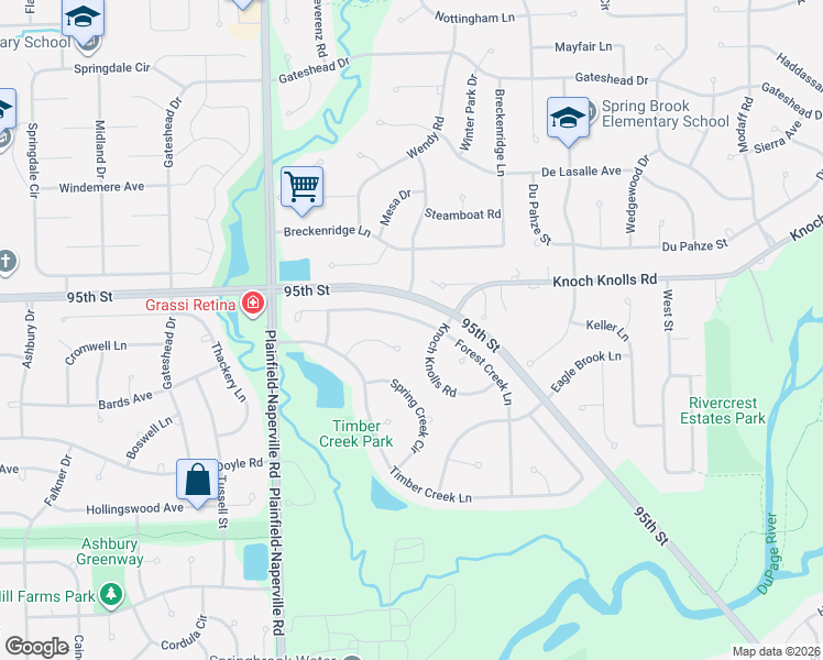 map of restaurants, bars, coffee shops, grocery stores, and more near 707 Knoch Knolls Road in Naperville