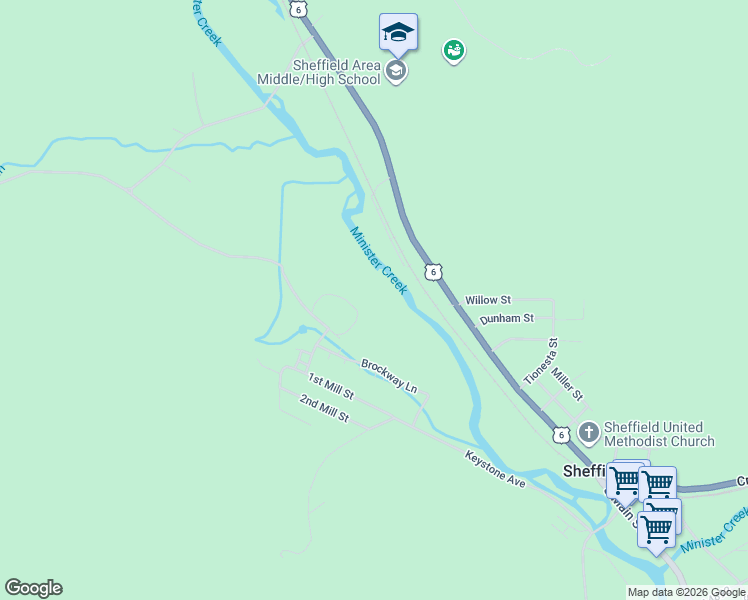 map of restaurants, bars, coffee shops, grocery stores, and more near 210 1st Mill Street in Sheffield