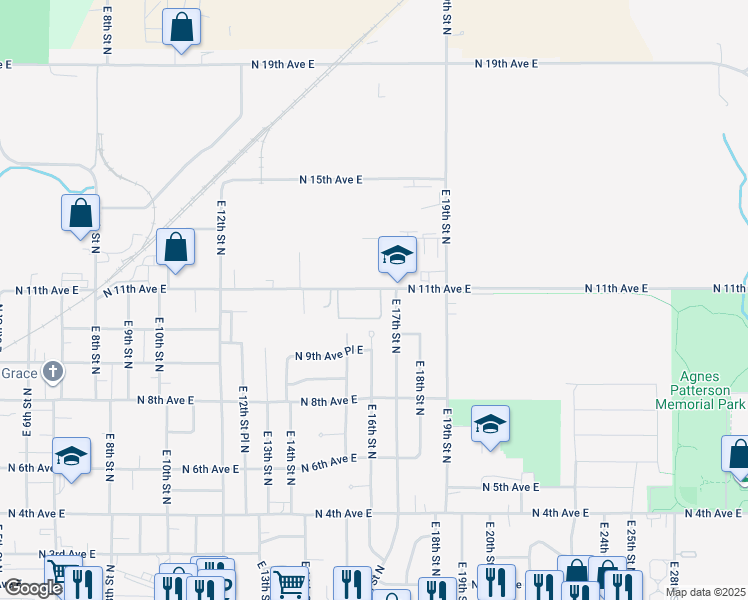 map of restaurants, bars, coffee shops, grocery stores, and more near 1013 East 17th Street North in Newton
