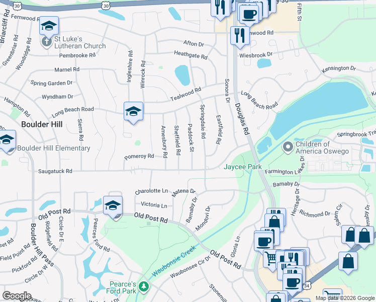 map of restaurants, bars, coffee shops, grocery stores, and more near 81 Paddock Street in Montgomery