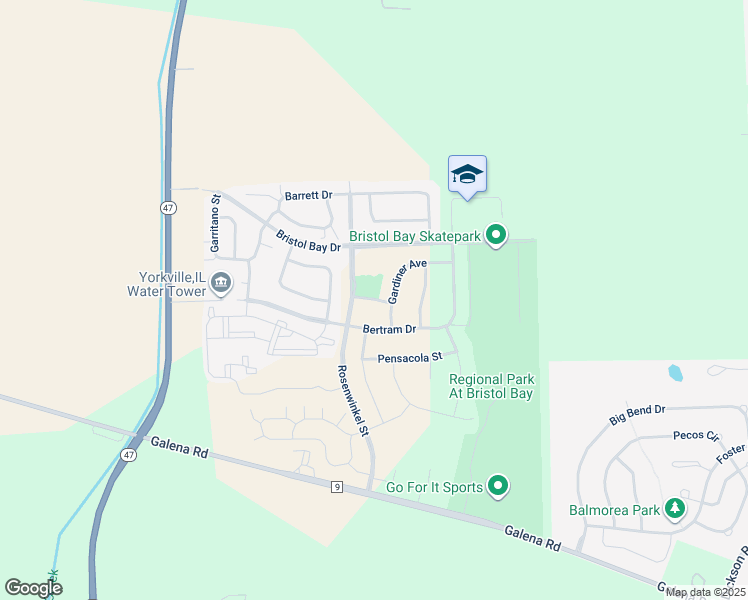 map of restaurants, bars, coffee shops, grocery stores, and more near Pierpont Lane in Yorkville