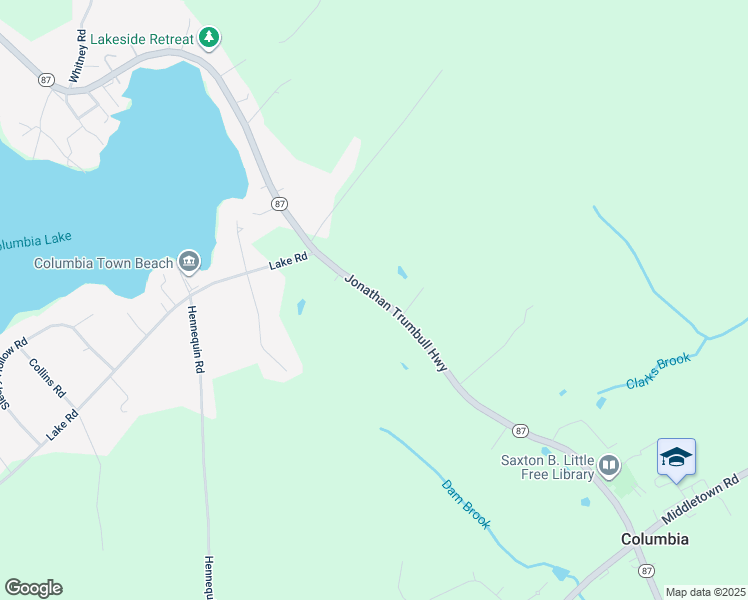 map of restaurants, bars, coffee shops, grocery stores, and more near 254 Connecticut 87 in Columbia