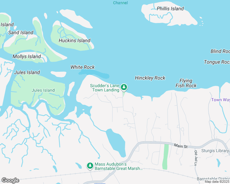 map of restaurants, bars, coffee shops, grocery stores, and more near 203 Scudder's Lane in Barnstable