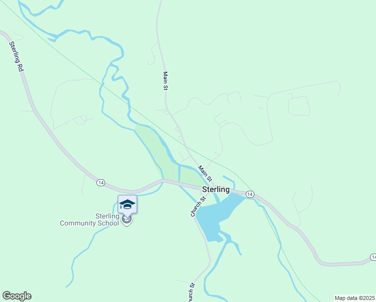 map of restaurants, bars, coffee shops, grocery stores, and more near 107 Main Street in Sterling