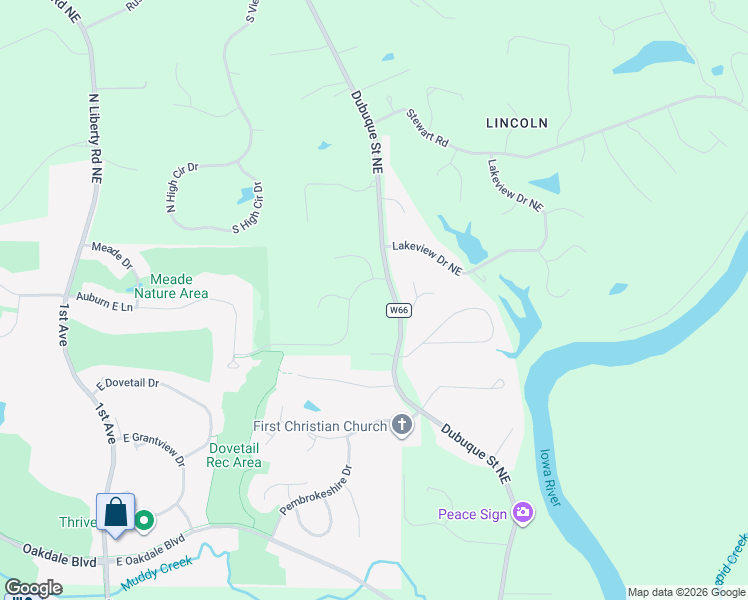 map of restaurants, bars, coffee shops, grocery stores, and more near 3065 Dubuque Street Northeast in Iowa City