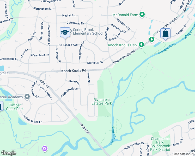 map of restaurants, bars, coffee shops, grocery stores, and more near 27W141 Knoch Knolls Road in Naperville
