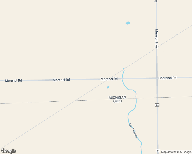 map of restaurants, bars, coffee shops, grocery stores, and more near 16440 Morenci Road in Morenci