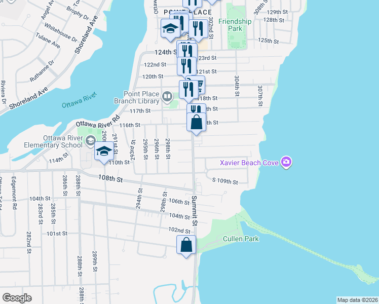 map of restaurants, bars, coffee shops, grocery stores, and more near 2735 112th Street in Toledo