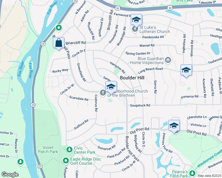 map of restaurants, bars, coffee shops, grocery stores, and more near 160 Boulder Hill Pass in Montgomery