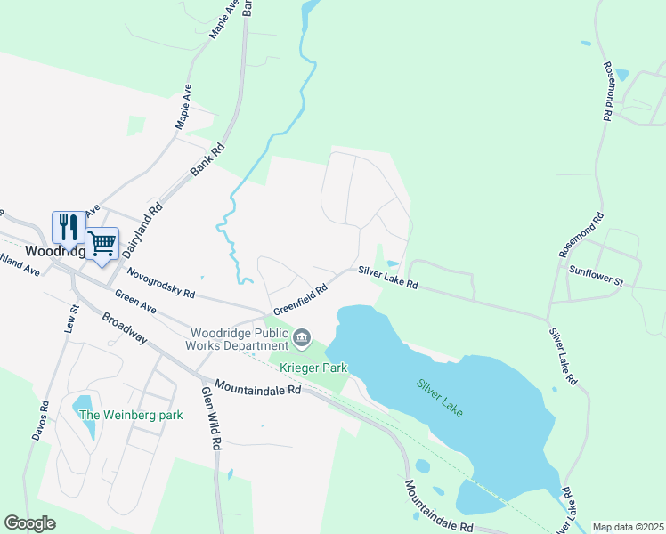 map of restaurants, bars, coffee shops, grocery stores, and more near 148 Regency Country Club Road in Woodridge