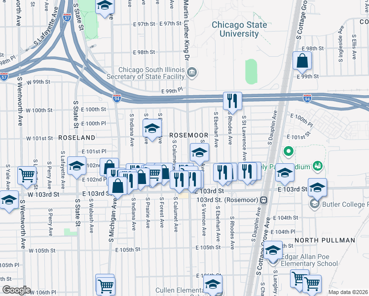 map of restaurants, bars, coffee shops, grocery stores, and more near in Chicago