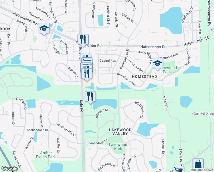 map of restaurants, bars, coffee shops, grocery stores, and more near 2377 Georgetown Circle in Aurora
