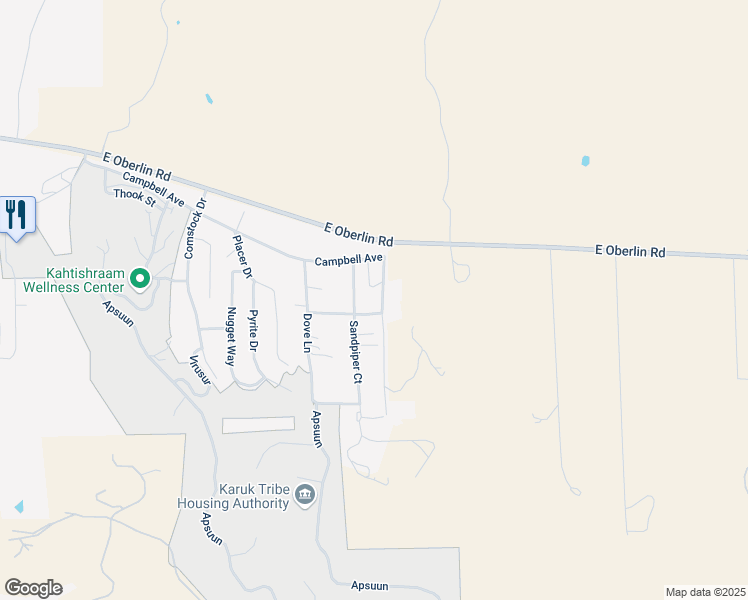 map of restaurants, bars, coffee shops, grocery stores, and more near 1400-1498 Quail Avenue in Yreka