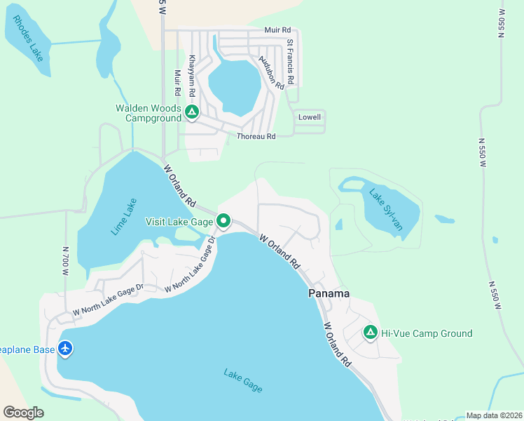 map of restaurants, bars, coffee shops, grocery stores, and more near 64-80 Ln 220 Lake Gage in Angola