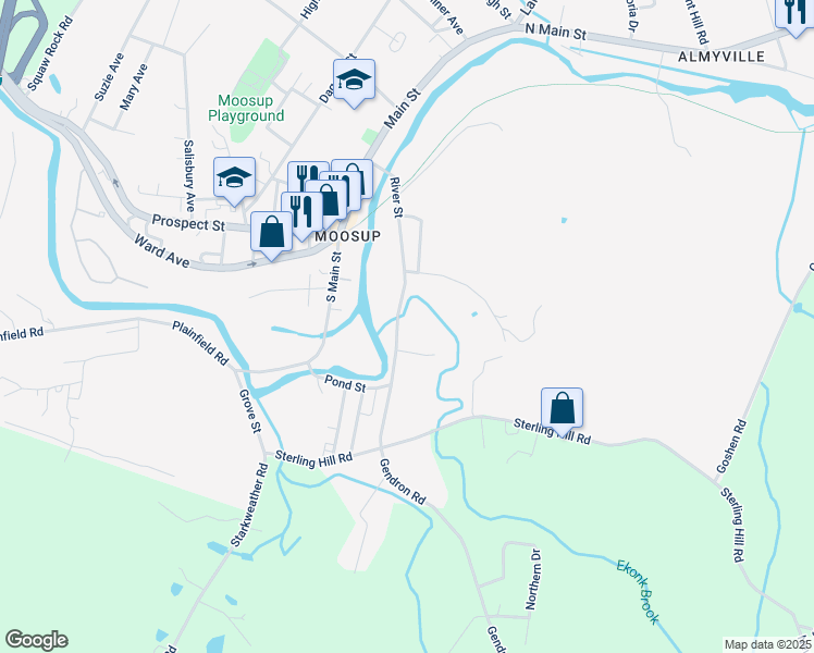 map of restaurants, bars, coffee shops, grocery stores, and more near 10 Gorman Street in Plainfield