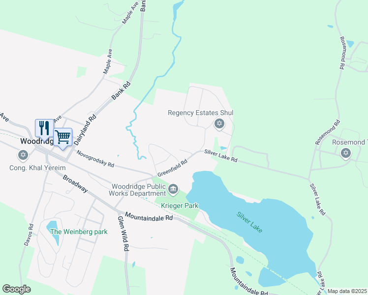 map of restaurants, bars, coffee shops, grocery stores, and more near 10 Bell Harbour Drive in Woodridge