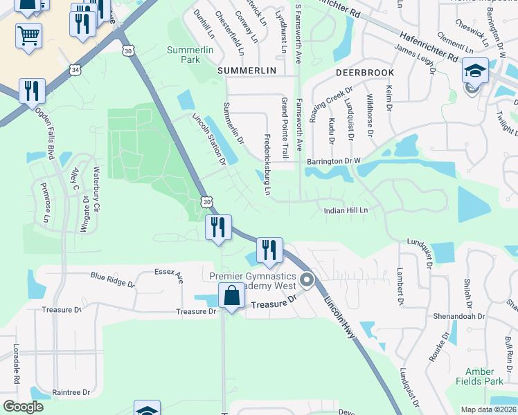map of restaurants, bars, coffee shops, grocery stores, and more near 692 Lincoln Station Drive in Oswego