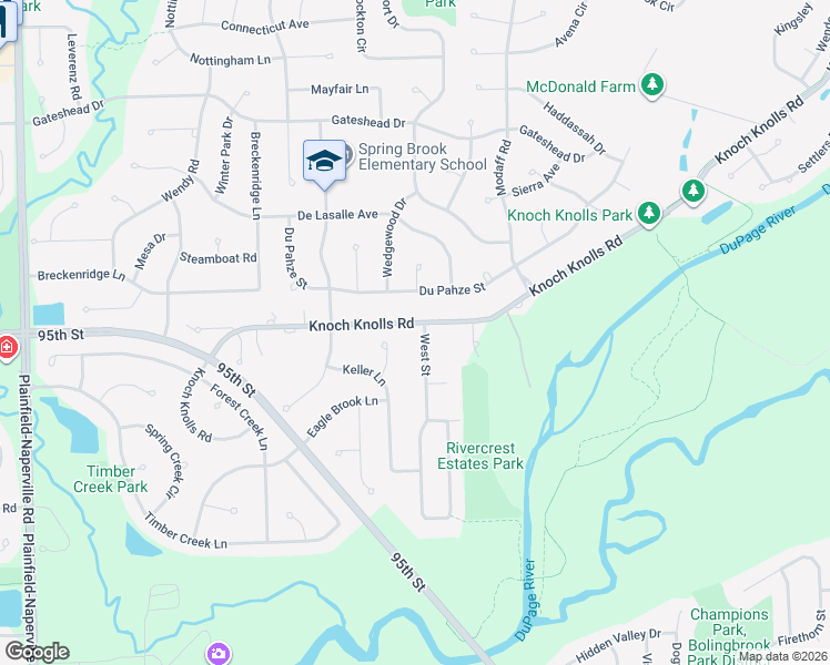 map of restaurants, bars, coffee shops, grocery stores, and more near 193 Knoch Knolls Road in Naperville