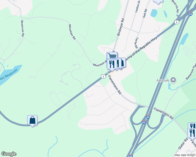 map of restaurants, bars, coffee shops, grocery stores, and more near 60 Stanford Drive in Farmington