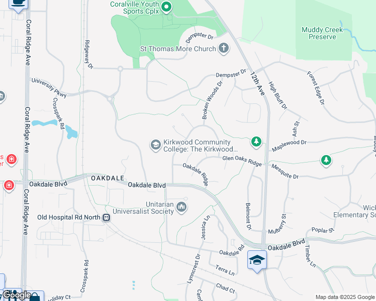 map of restaurants, bars, coffee shops, grocery stores, and more near 2217 Harvest Circle in Coralville