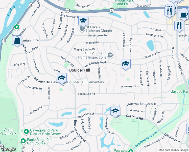 map of restaurants, bars, coffee shops, grocery stores, and more near 7 Crescent Court in Montgomery