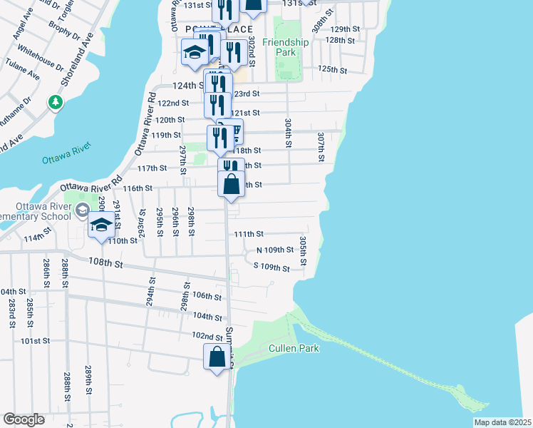 map of restaurants, bars, coffee shops, grocery stores, and more near 2861 113th Street in Toledo