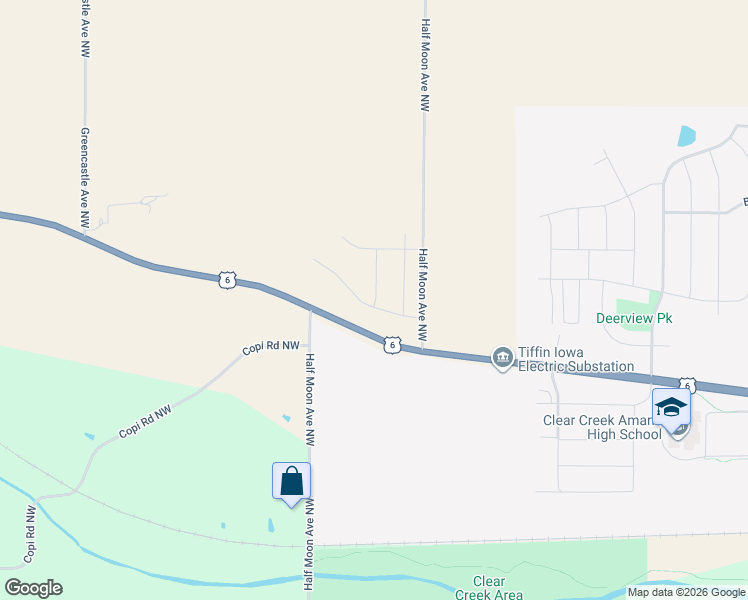 map of restaurants, bars, coffee shops, grocery stores, and more near 2480 U.S. 6 in Tiffin