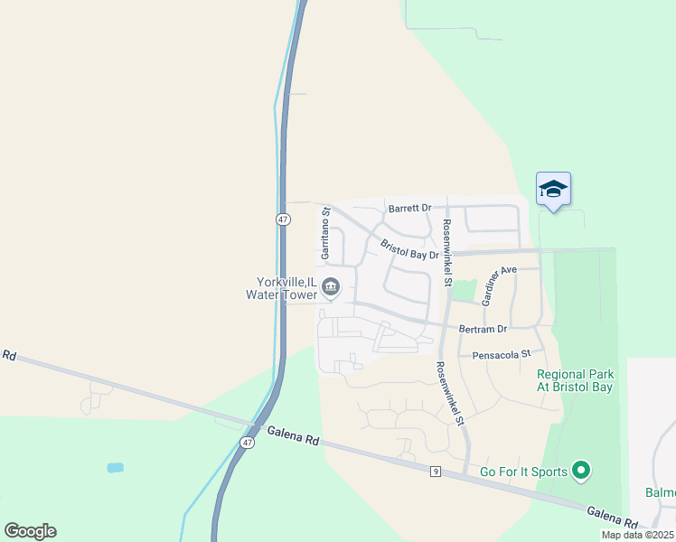 map of restaurants, bars, coffee shops, grocery stores, and more near 4533 Garritano Street in Yorkville