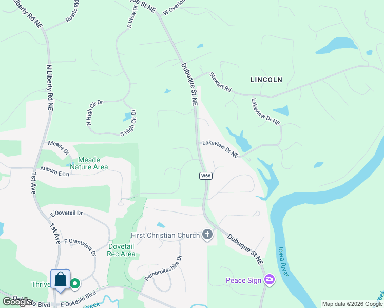 map of restaurants, bars, coffee shops, grocery stores, and more near 3065 Dubuque Street Northeast in Iowa City