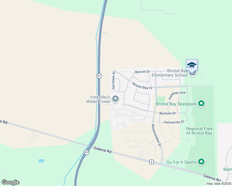 map of restaurants, bars, coffee shops, grocery stores, and more near 4533 Garritano Street in Yorkville