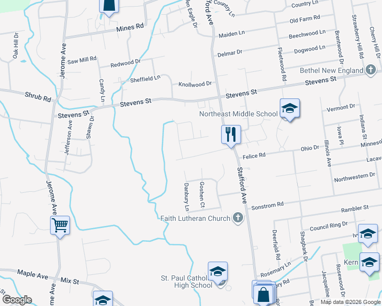map of restaurants, bars, coffee shops, grocery stores, and more near 96 Debra Lane in Bristol