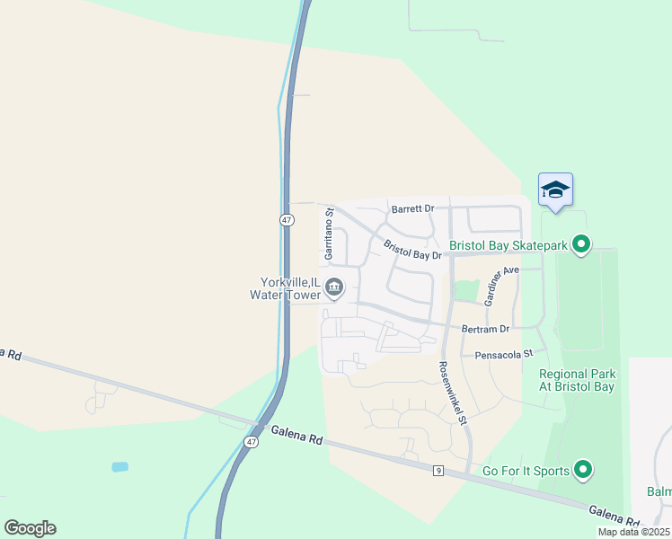 map of restaurants, bars, coffee shops, grocery stores, and more near 4533 Garritano Street in Yorkville