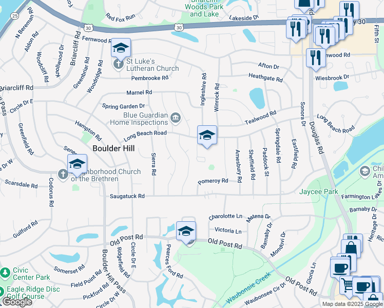 map of restaurants, bars, coffee shops, grocery stores, and more near 61 Hubbard Way in Montgomery