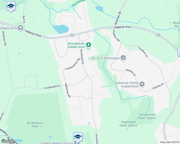 map of restaurants, bars, coffee shops, grocery stores, and more near 11 Sand Hill Lane in Glastonbury
