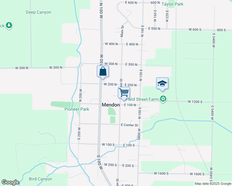 map of restaurants, bars, coffee shops, grocery stores, and more near 173 North Main Street in Mendon