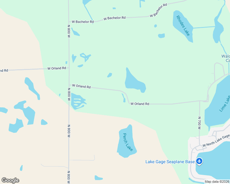 map of restaurants, bars, coffee shops, grocery stores, and more near 7665 West Orland Road in Angola