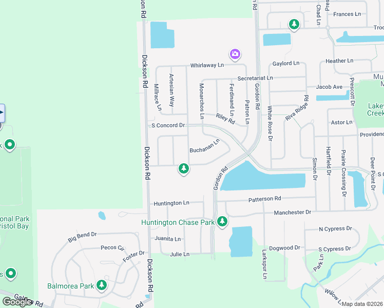 map of restaurants, bars, coffee shops, grocery stores, and more near 2446 Thunder Gulch Road in Montgomery