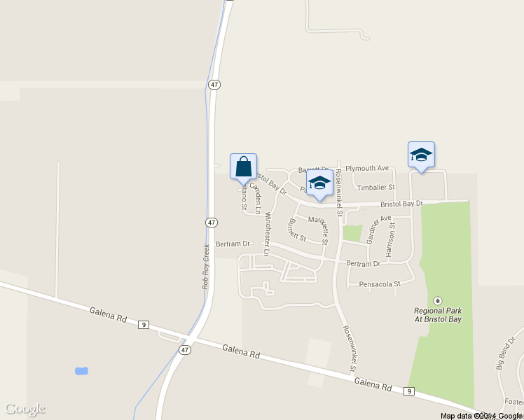 map of restaurants, bars, coffee shops, grocery stores, and more near 4512 Winchester Lane in Yorkville