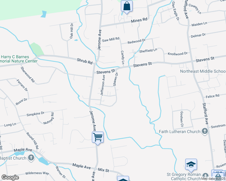 map of restaurants, bars, coffee shops, grocery stores, and more near 78 Shawn Drive in Bristol