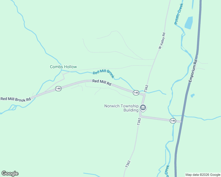 map of restaurants, bars, coffee shops, grocery stores, and more near Herzog Acres Road in McKean County