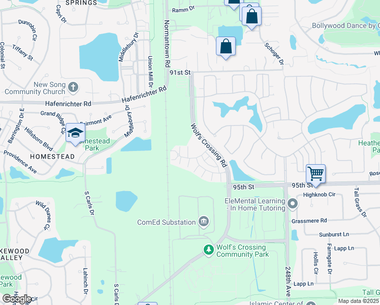 map of restaurants, bars, coffee shops, grocery stores, and more near 4417 Monroe Court in Naperville