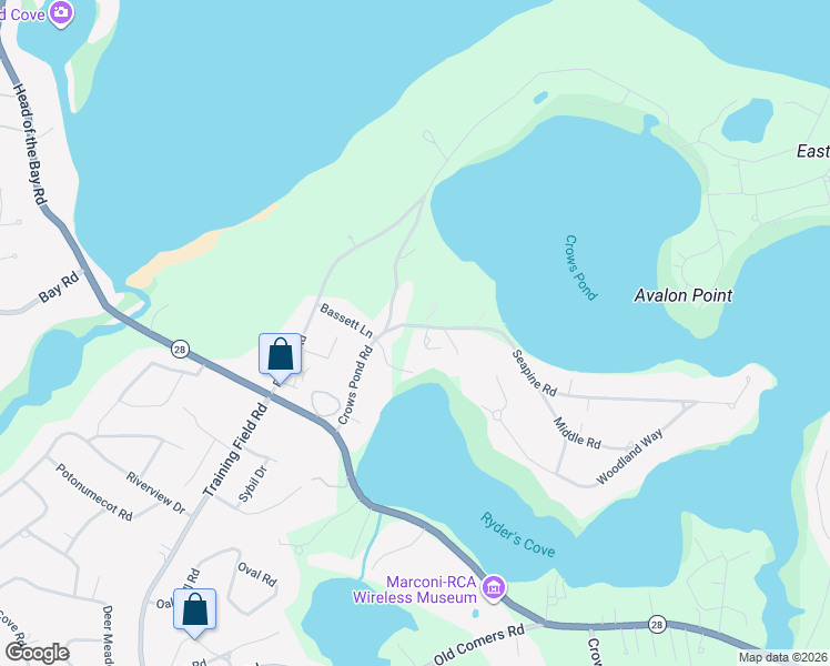 map of restaurants, bars, coffee shops, grocery stores, and more near 2 Seapine Road in Chatham