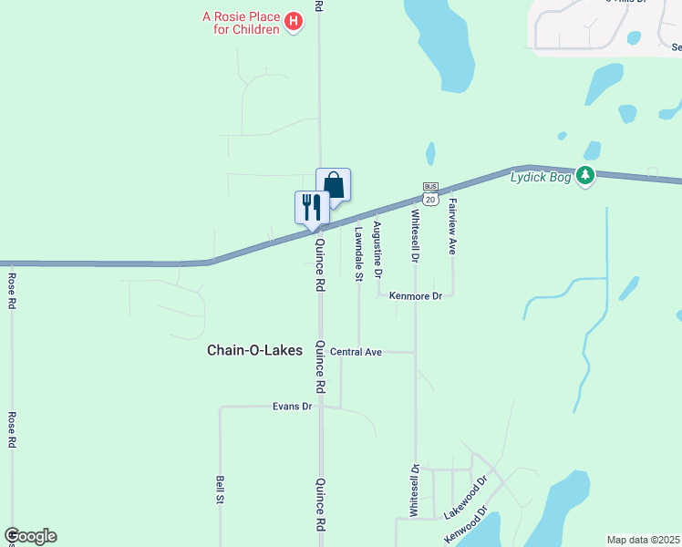 map of restaurants, bars, coffee shops, grocery stores, and more near 53701-53725 Lyndale Avenue in South Bend