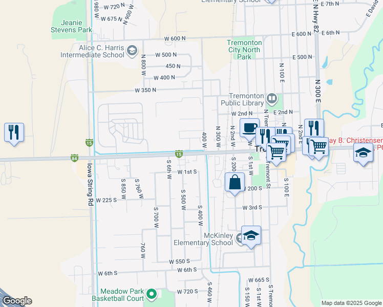 map of restaurants, bars, coffee shops, grocery stores, and more near 440 West Main Street in Tremonton
