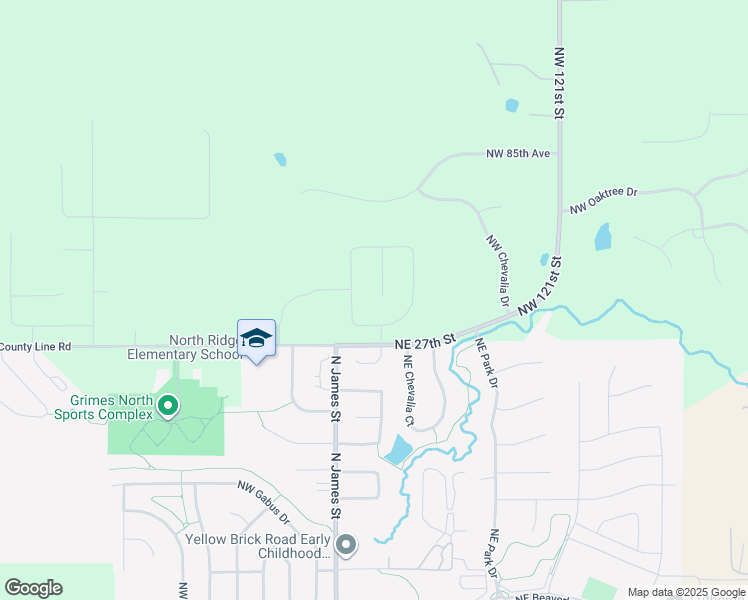 map of restaurants, bars, coffee shops, grocery stores, and more near 2804 Northeast Cherry Court in Grimes